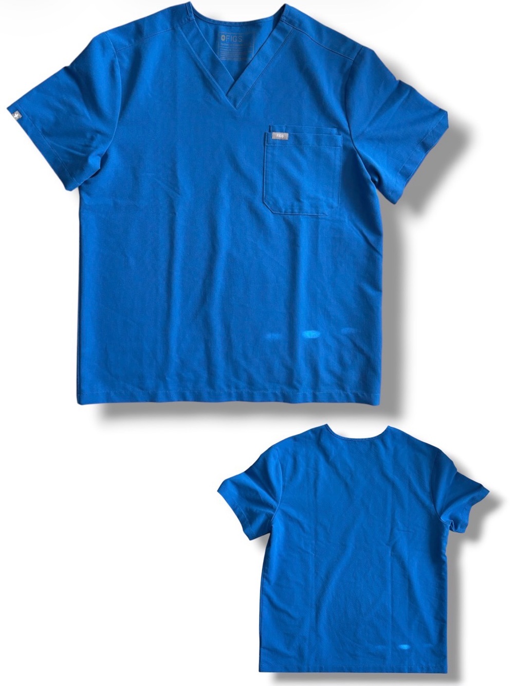 FIGS Leon Technical Collection Scrub Top Royal Blue Medium NWOT